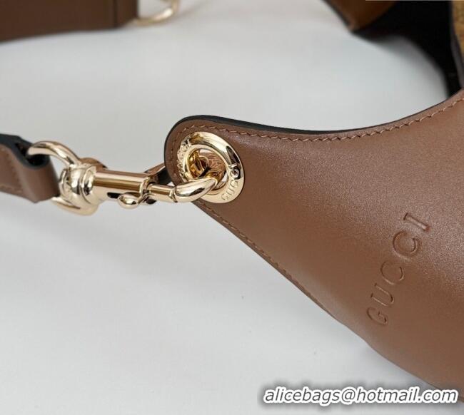 New Stylish Gucci GG Suede and Leather Medium Shoulder bag 815924 Light Brown 2024