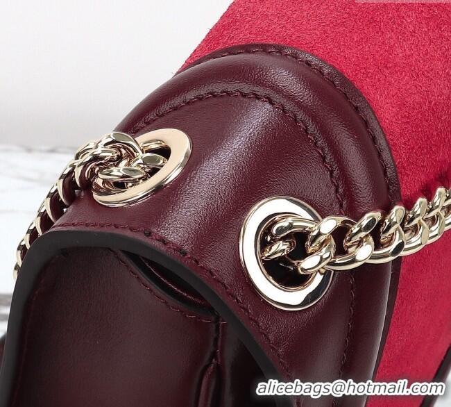 Hot Style Gucci Blondie Suede Small Shoulder Bag 815715 Burgundy/Red 2024