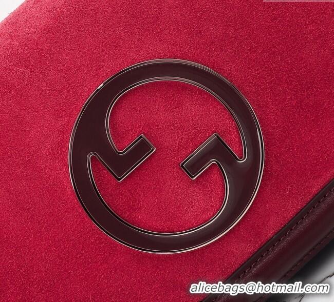 Hot Style Gucci Blondie Suede Small Shoulder Bag 815715 Burgundy/Red 2024