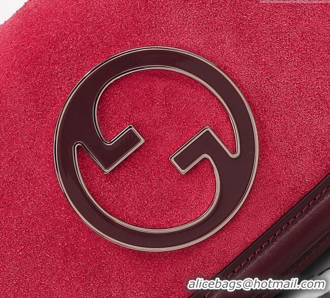 Spot Bulk Gucci Blondie Mini Shoulder Bag in Suede 815711 Burgundy/Red 2024