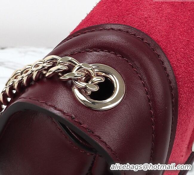 Spot Bulk Gucci Blondie Mini Shoulder Bag in Suede 815711 Burgundy/Red 2024