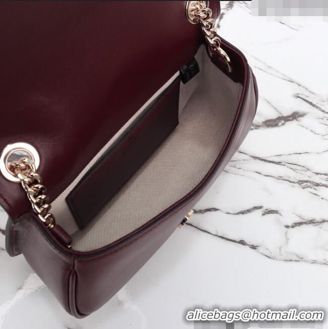 Spot Bulk Gucci Blondie Mini Shoulder Bag in Suede 815711 Burgundy/Red 2024