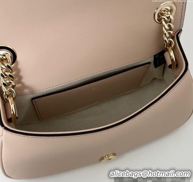 Classic Cheap Gucci Blondie Mini Shoulder Bag in Leather 815711 Light Pink 2024