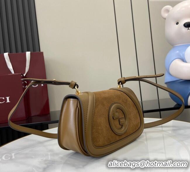 Modern Classic Gucci Blondie Small Shoulder bag in Suede 815700 Light Brown 2024
