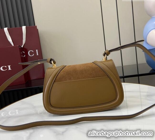 Modern Classic Gucci Blondie Small Shoulder bag in Suede 815700 Light Brown 2024