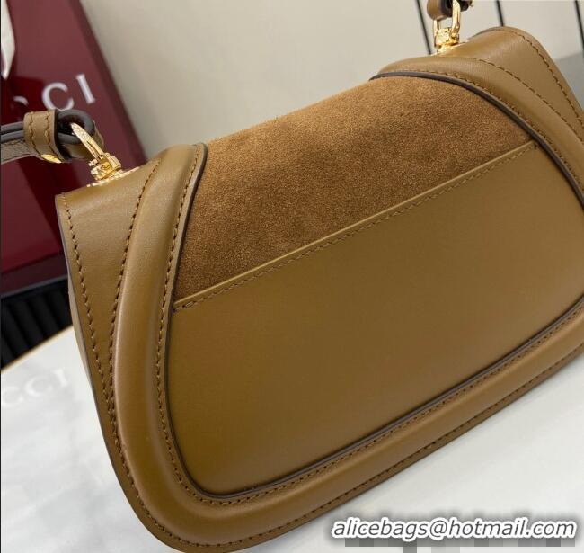 Modern Classic Gucci Blondie Small Shoulder bag in Suede 815700 Light Brown 2024