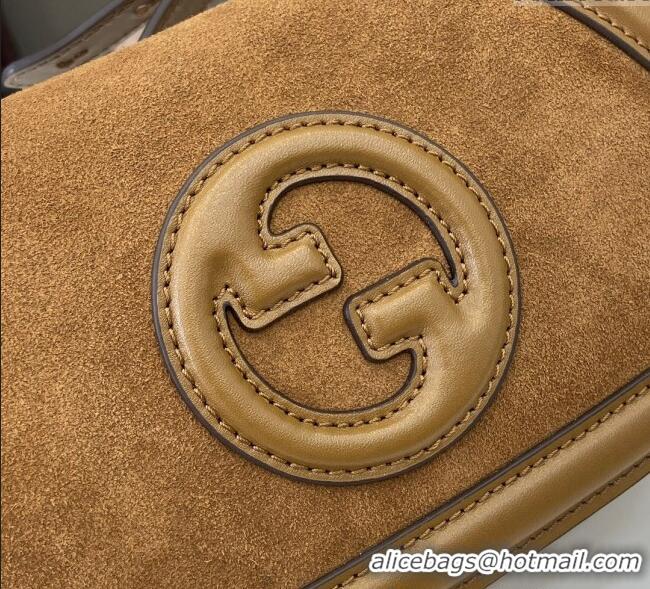 Modern Classic Gucci Blondie Small Shoulder bag in Suede 815700 Light Brown 2024