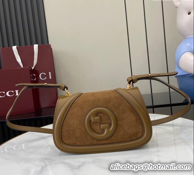 Modern Classic Gucci Blondie Small Shoulder bag in Suede 815700 Light Brown 2024