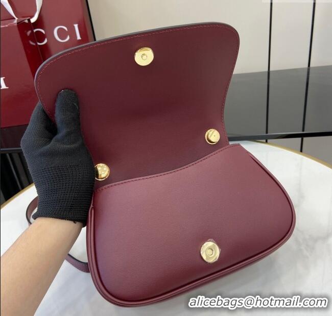 Original Cheap Gucci Blondie Small Shoulder bag in Suede 815700 Red/Burgundy 2024