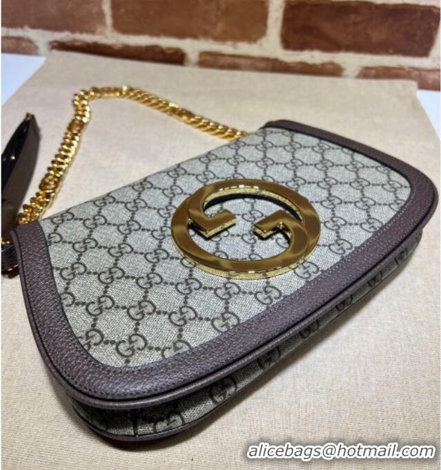 Best Price Gucci Blondie GG Canvas Shoulder Bag with Interlocking G 699268 Brown 2024
