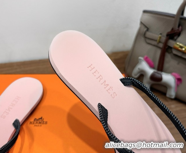 Buy Luxury Hermes Chaine d'Ancre Flat Thong Slides Sandal Light Pink 2025 H070801