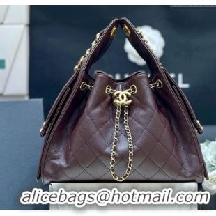 Buy Discount Chanel 25 Small Handbag in Grained Calfskin AS5293 Dark Coffee 2025 Top Quality