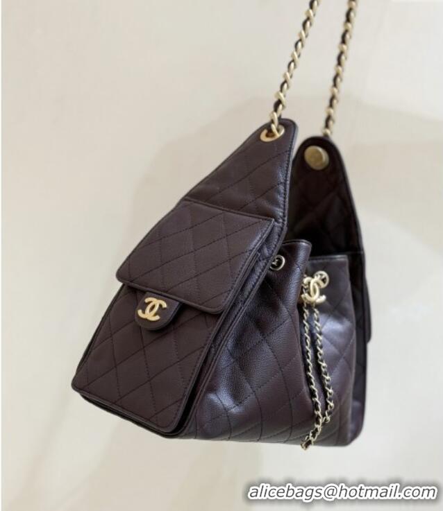 Buy Discount Chanel 25 Small Handbag in Grained Calfskin AS5293 Dark Coffee 2025 Top Quality