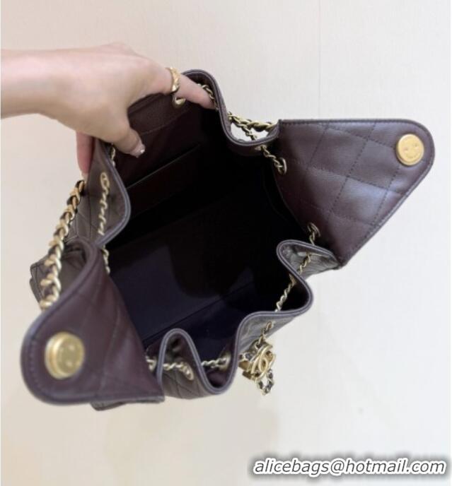 Buy Discount Chanel 25 Small Handbag in Grained Calfskin AS5293 Dark Coffee 2025 Top Quality