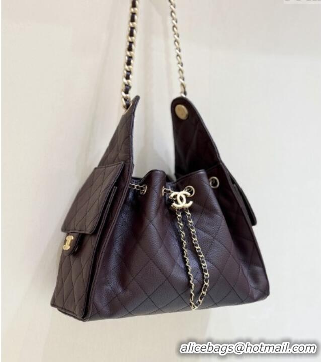 Buy Discount Chanel 25 Small Handbag in Grained Calfskin AS5293 Dark Coffee 2025 Top Quality