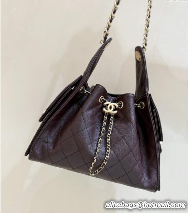 Buy Discount Chanel 25 Small Handbag in Grained Calfskin AS5293 Dark Coffee 2025 Top Quality