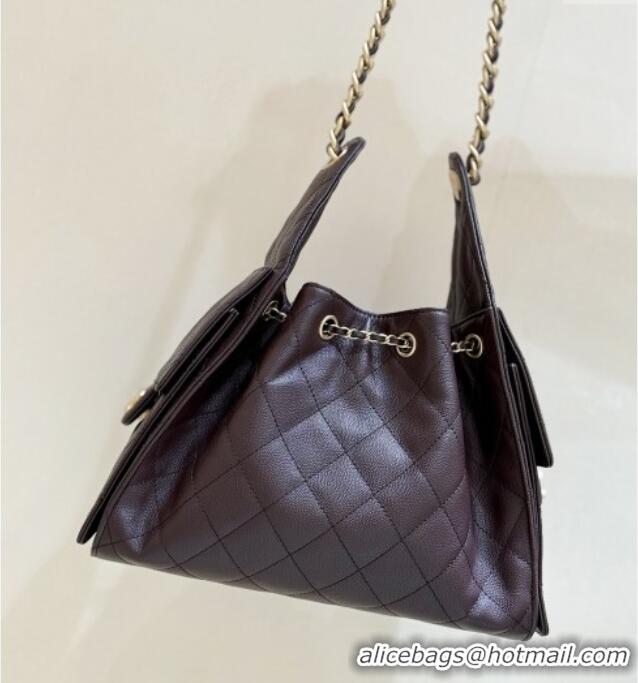 Buy Discount Chanel 25 Small Handbag in Grained Calfskin AS5293 Dark Coffee 2025 Top Quality