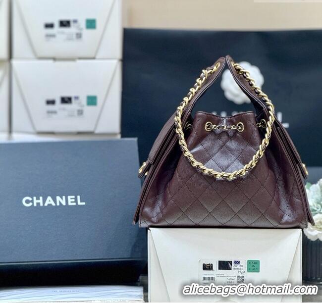 Buy Discount Chanel 25 Small Handbag in Grained Calfskin AS5293 Dark Coffee 2025 Top Quality