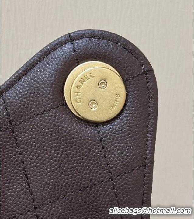 Buy Discount Chanel 25 Small Handbag in Grained Calfskin AS5293 Dark Coffee 2025 Top Quality