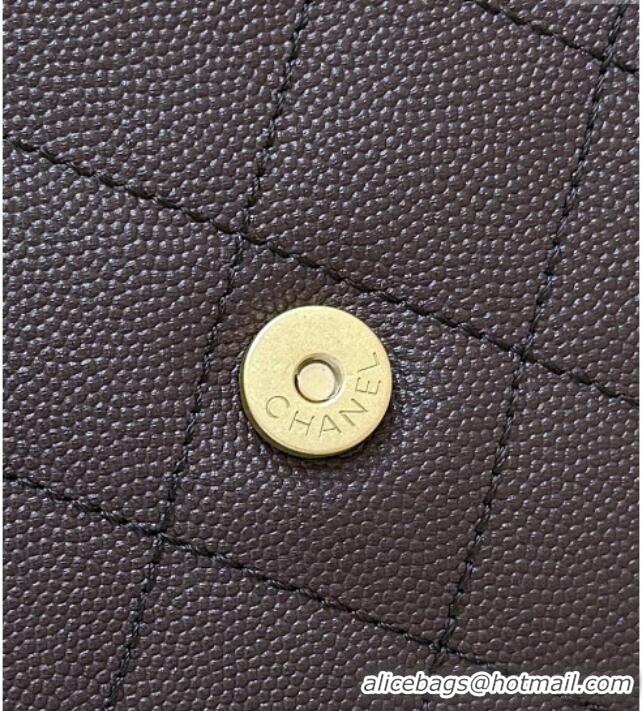 Buy Discount Chanel 25 Small Handbag in Grained Calfskin AS5293 Dark Coffee 2025 Top Quality
