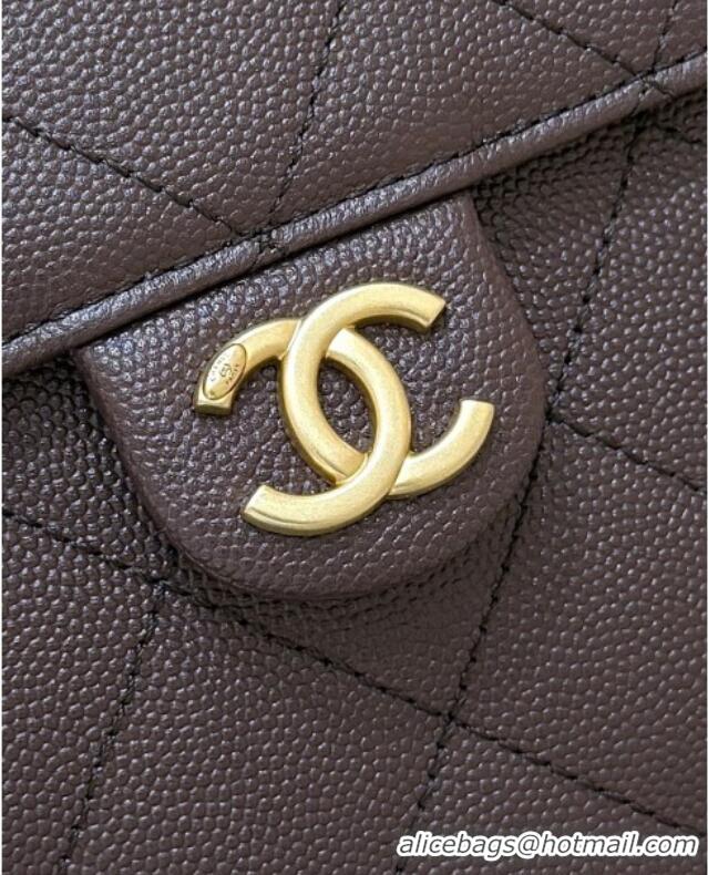 Buy Discount Chanel 25 Small Handbag in Grained Calfskin AS5293 Dark Coffee 2025 Top Quality