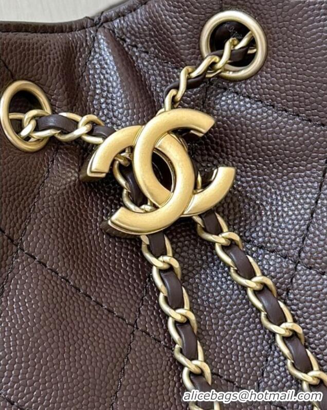 Buy Discount Chanel 25 Small Handbag in Grained Calfskin AS5293 Dark Coffee 2025 Top Quality