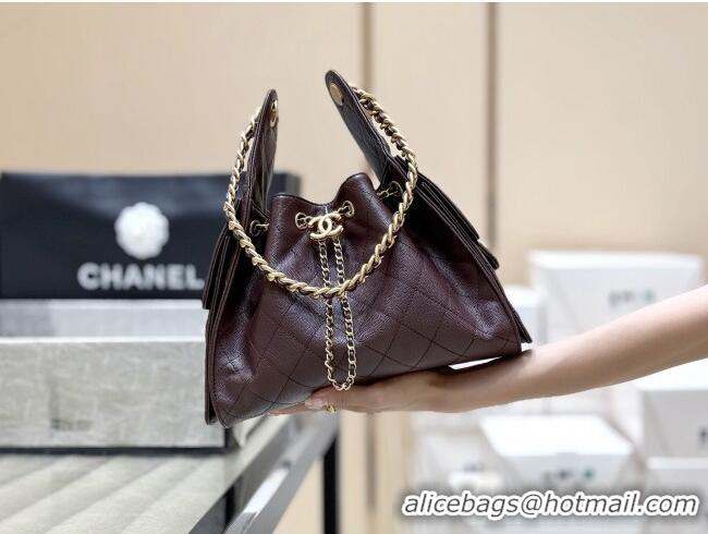 Buy Discount Chanel 25 Small Handbag in Grained Calfskin AS5293 Dark Coffee 2025 Top Quality