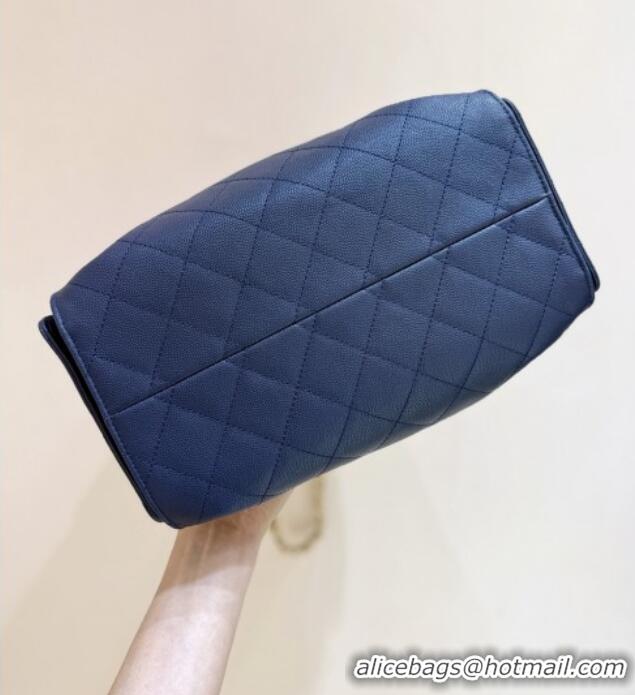 Grade Design Chanel 25 Small Handbag in Grained Calfskin AS5293 Deep Blue 2025 Top Quality