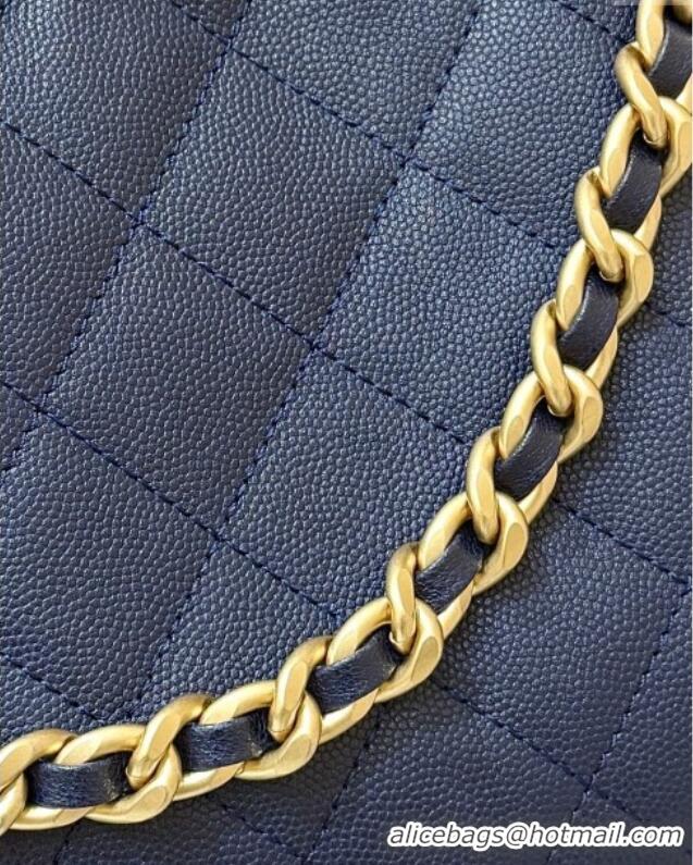 Grade Design Chanel 25 Small Handbag in Grained Calfskin AS5293 Deep Blue 2025 Top Quality