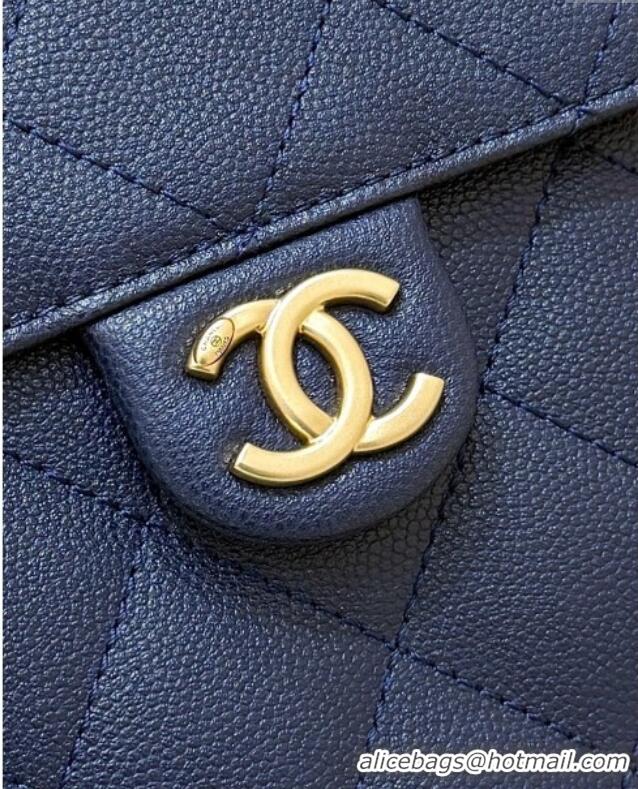 Grade Design Chanel 25 Small Handbag in Grained Calfskin AS5293 Deep Blue 2025 Top Quality