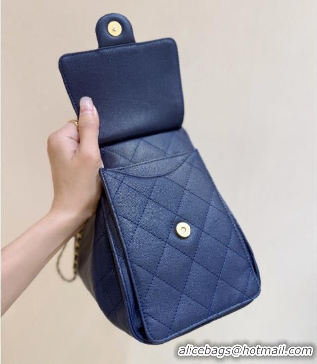 Grade Design Chanel 25 Small Handbag in Grained Calfskin AS5293 Deep Blue 2025 Top Quality
