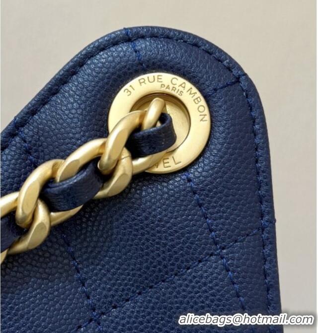 Grade Design Chanel 25 Small Handbag in Grained Calfskin AS5293 Deep Blue 2025 Top Quality
