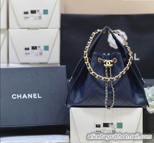 Grade Design Chanel 25 Small Handbag in Grained Calfskin AS5293 Deep Blue 2025 Top Quality