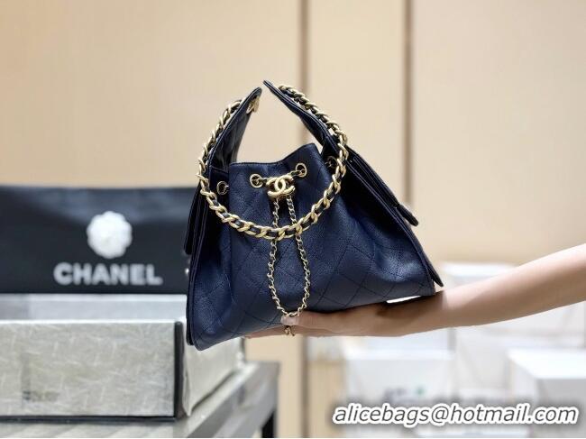 Grade Design Chanel 25 Small Handbag in Grained Calfskin AS5293 Deep Blue 2025 Top Quality