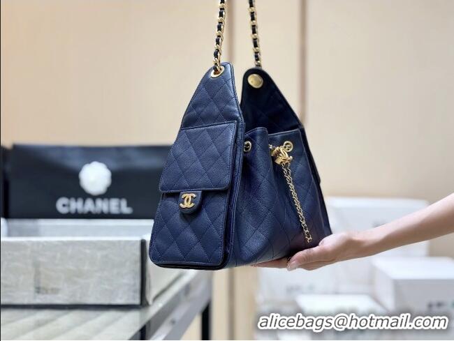 Grade Design Chanel 25 Small Handbag in Grained Calfskin AS5293 Deep Blue 2025 Top Quality