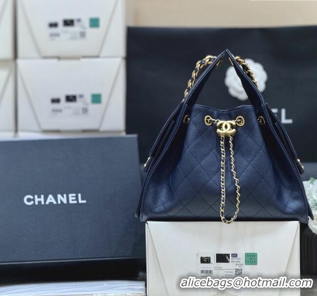Grade Design Chanel 25 Small Handbag in Grained Calfskin AS5293 Deep Blue 2025 Top Quality