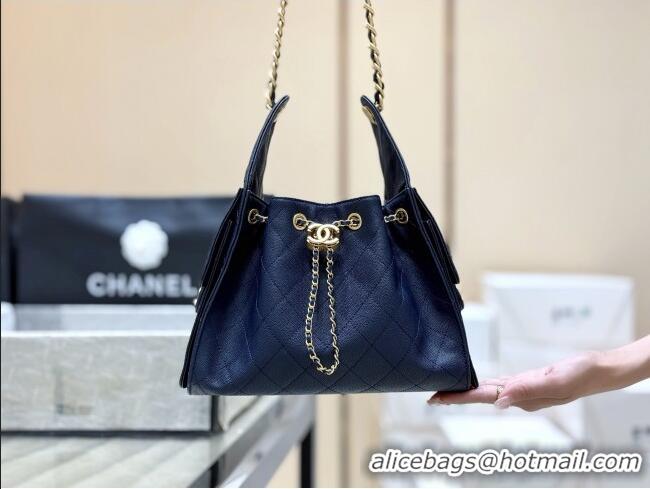 Grade Design Chanel 25 Small Handbag in Grained Calfskin AS5293 Deep Blue 2025 Top Quality