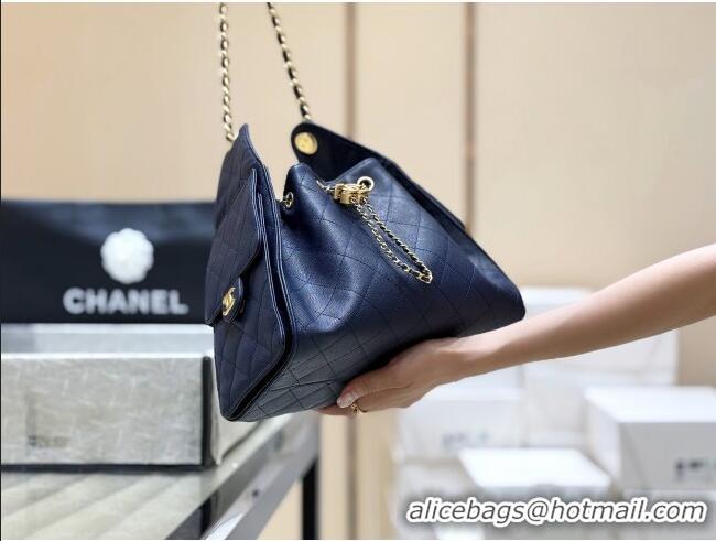 Grade Design Chanel 25 Small Handbag in Grained Calfskin AS5293 Deep Blue 2025 Top Quality