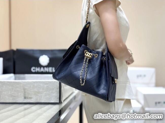 Grade Design Chanel 25 Small Handbag in Grained Calfskin AS5293 Deep Blue 2025 Top Quality