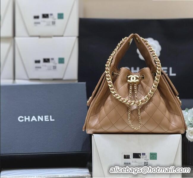 Promotional Chanel 25 Small Handbag in Grained Calfskin AS5293 Caramel 2025 Top Quality
