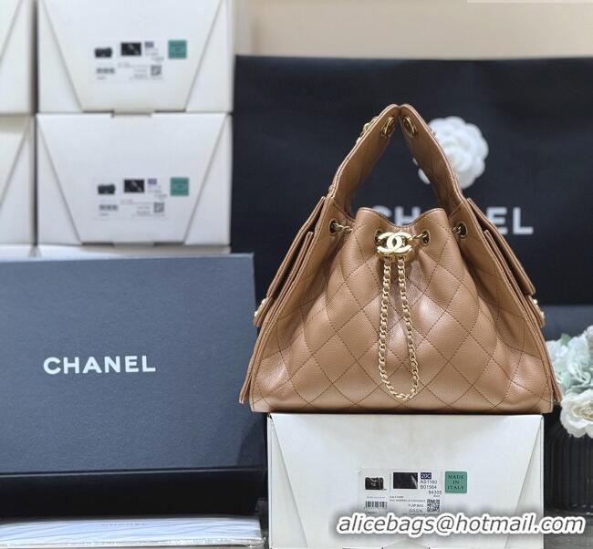 Promotional Chanel 25 Small Handbag in Grained Calfskin AS5293 Caramel 2025 Top Quality