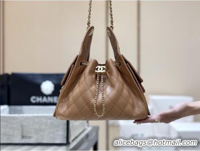Promotional Chanel 25 Small Handbag in Grained Calfskin AS5293 Caramel 2025 Top Quality