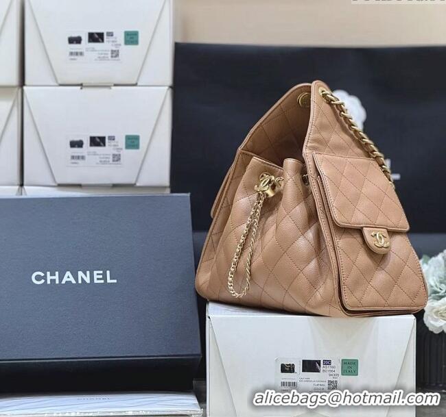 Promotional Chanel 25 Small Handbag in Grained Calfskin AS5293 Caramel 2025 Top Quality