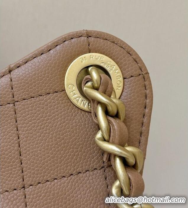 Promotional Chanel 25 Small Handbag in Grained Calfskin AS5293 Caramel 2025 Top Quality
