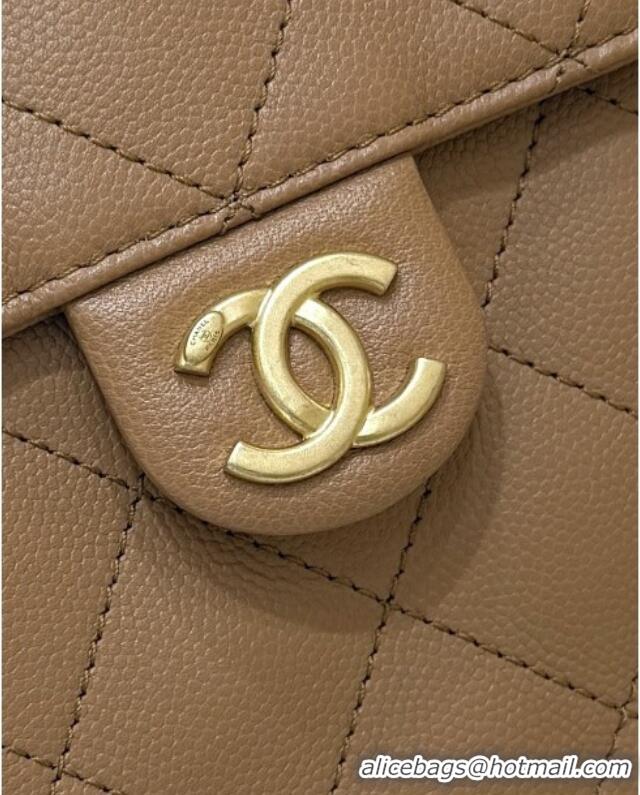 Promotional Chanel 25 Small Handbag in Grained Calfskin AS5293 Caramel 2025 Top Quality
