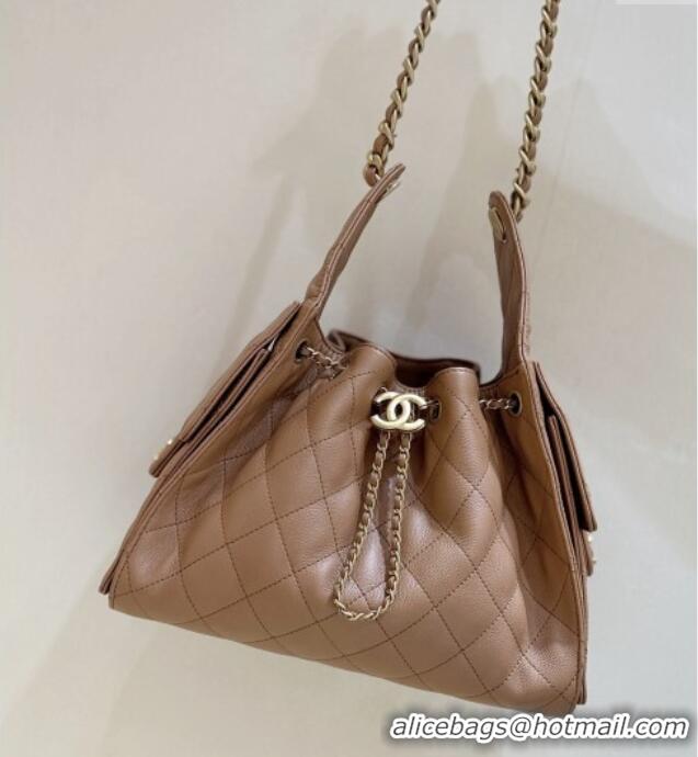 Promotional Chanel 25 Small Handbag in Grained Calfskin AS5293 Caramel 2025 Top Quality