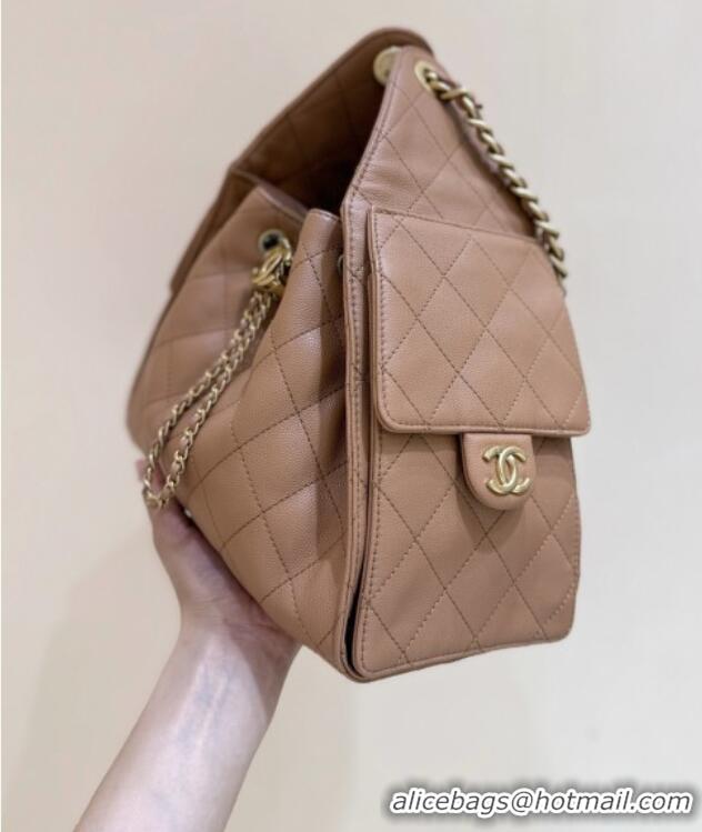Promotional Chanel 25 Small Handbag in Grained Calfskin AS5293 Caramel 2025 Top Quality