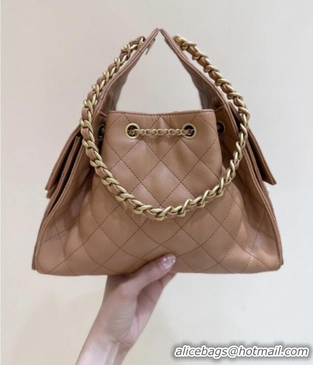 Promotional Chanel 25 Small Handbag in Grained Calfskin AS5293 Caramel 2025 Top Quality