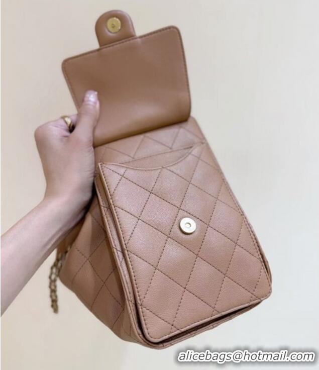 Promotional Chanel 25 Small Handbag in Grained Calfskin AS5293 Caramel 2025 Top Quality