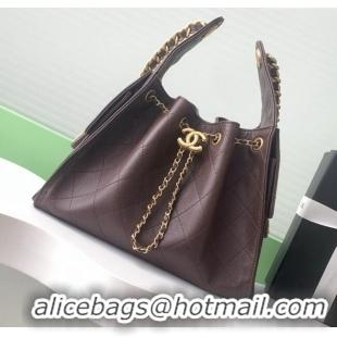 Shop Discount Chanel 25 Small Handbag in Grained Calfskin AS5293 Dark Coffee 2025